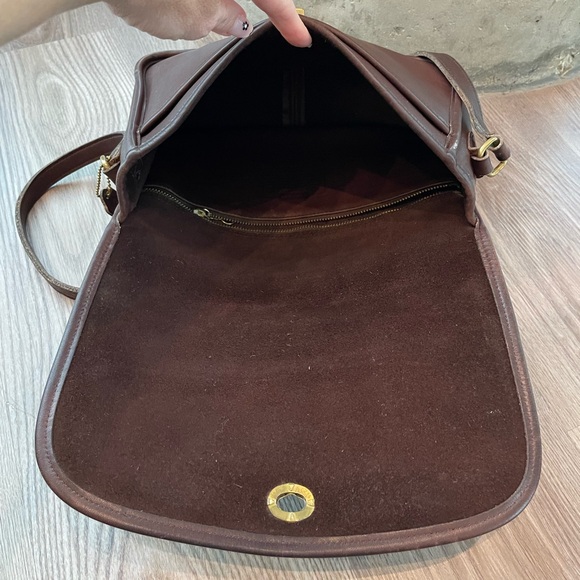 Vintage Coach City Bag Mahogany Flap Crossbody 9790 - Picture 8 of 12